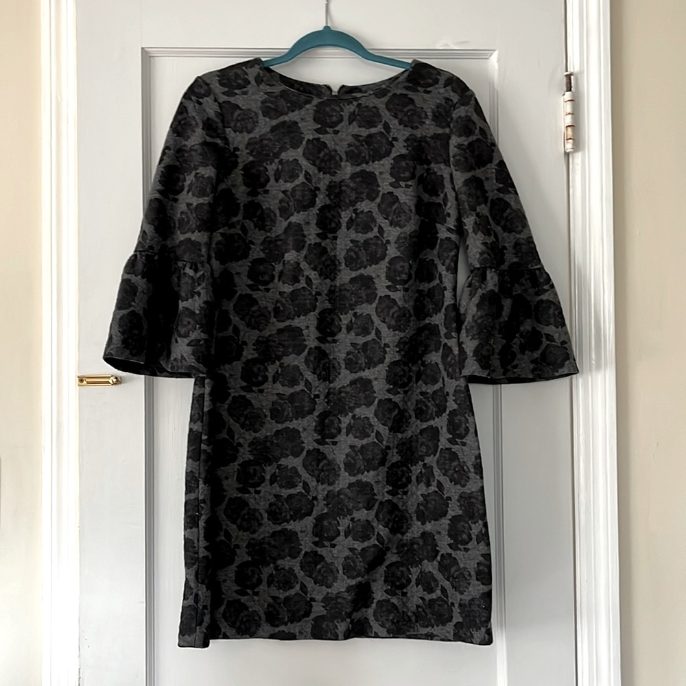 Long sleeve Calvin Klein shift dress with bell sleeves